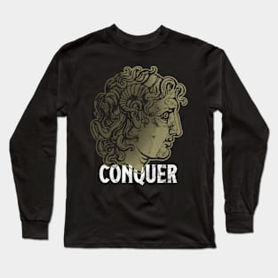 Conquer Alexander the Great Head Ancient Greece Design Long Sleeve T-Shirt